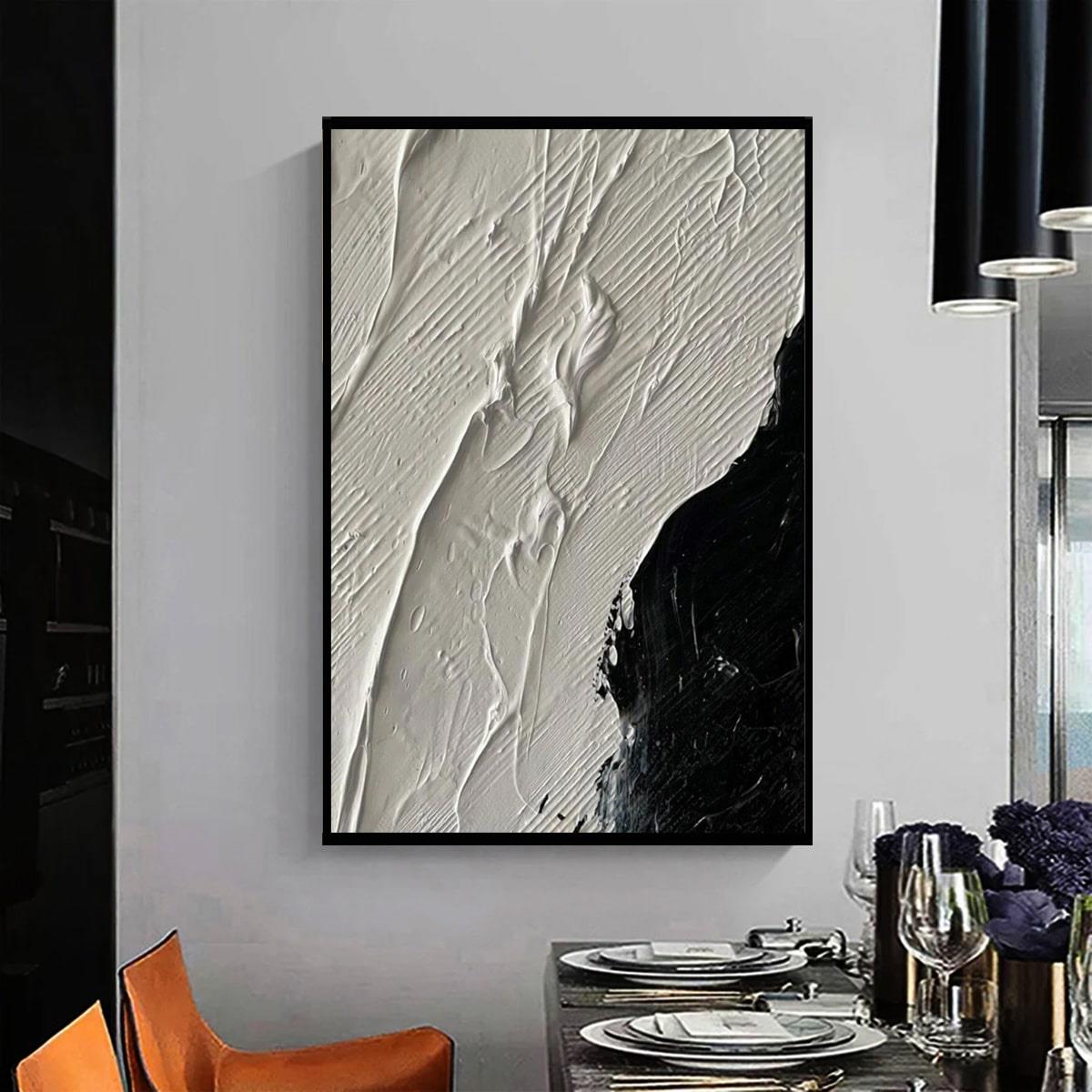 Siyah Beyaz Ahenk 3 3D Yoğun Yağlı Boya Tablo3D Yoğun Yağlı Boya TablolarTablolife