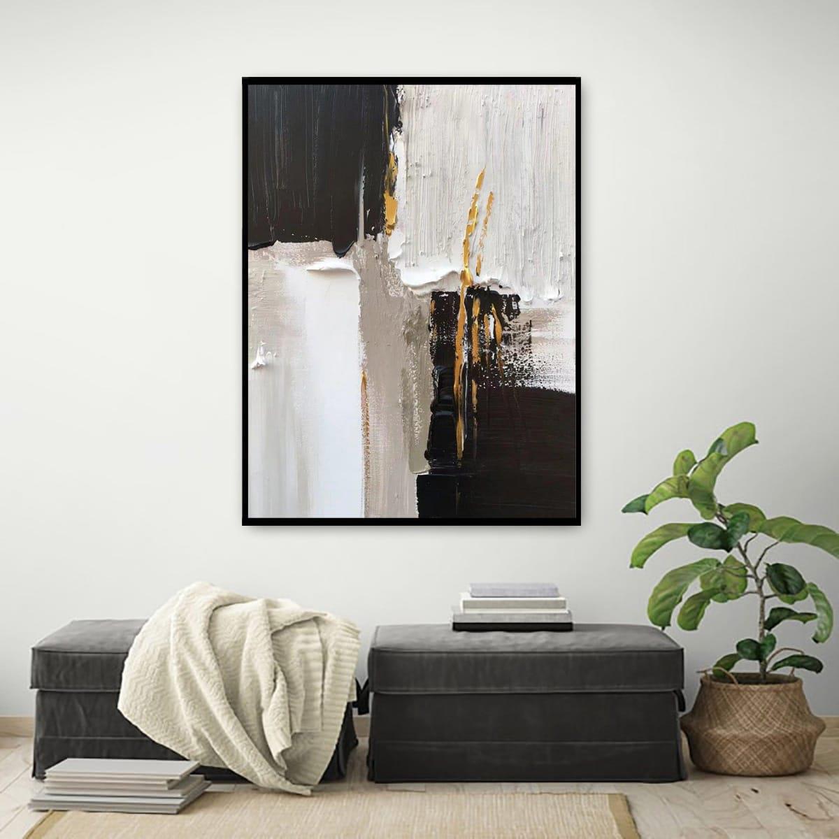 Siyah Beyaz Geçiş 3D Yoğun Yağlı Boya Tablo3D Yoğun Yağlı Boya TablolarTablolife