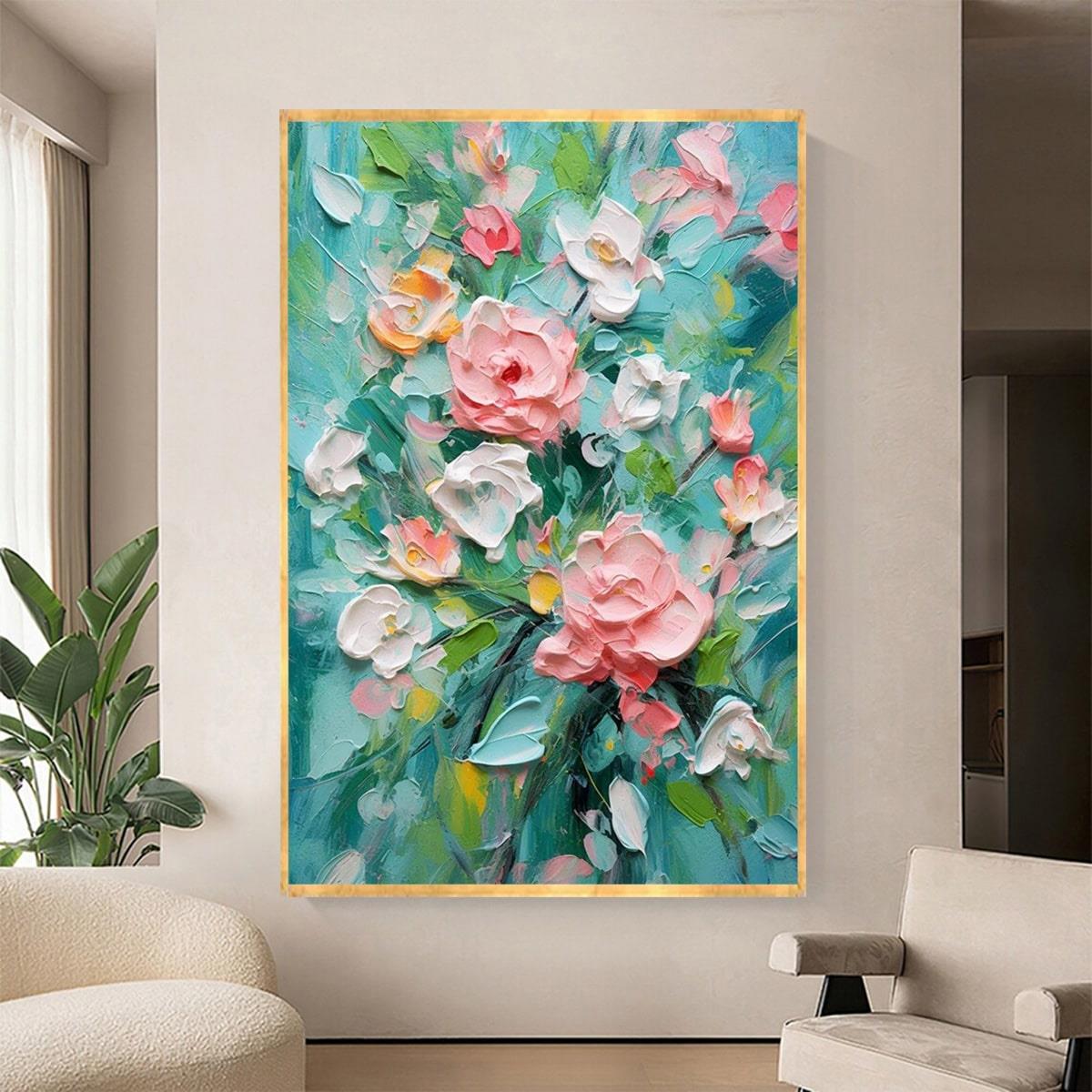 Soyut Çiçekler 3D Yoğun Yağlı Boya Tablo3D Yoğun Yağlı Boya TablolarTablolife