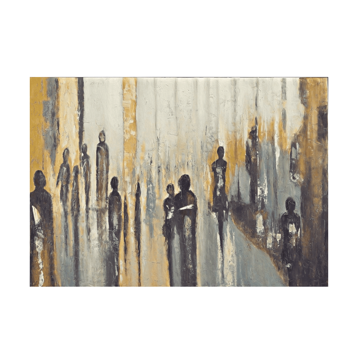 Soyut Gölgeler Yağlı Boya Dokulu TabloYağlı Boya Dokulu Soyut TablolarTablolife