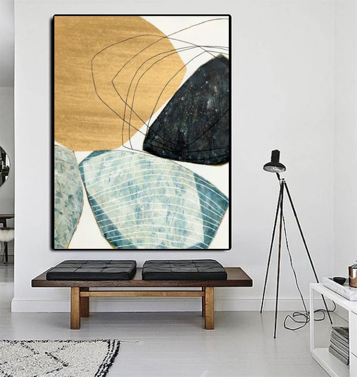 Soyut Taşlar Yağlı Boya Dokulu TabloYağlı Boya Dokulu Soyut TablolarTablolife.com