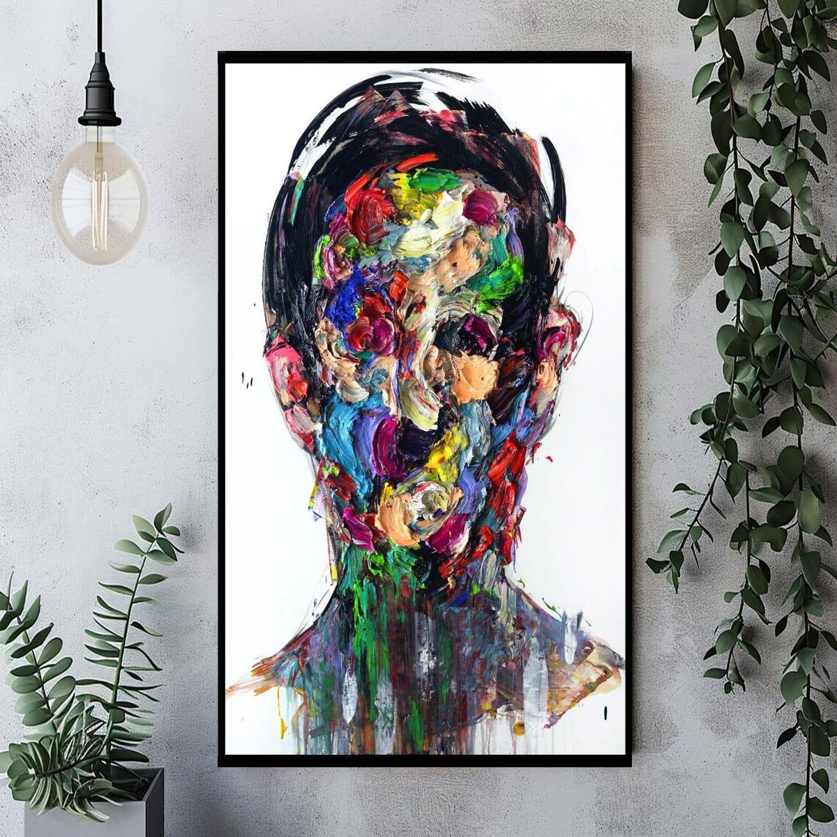 Soyut Yüz 3D Yoğun Yağlı Boya Tablo3D Yoğun Yağlı Boya TablolarTablolife