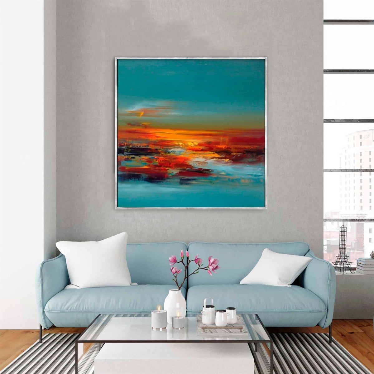 Sunset - Yağlı Boya Dokulu TabloSoyutTablolife.com