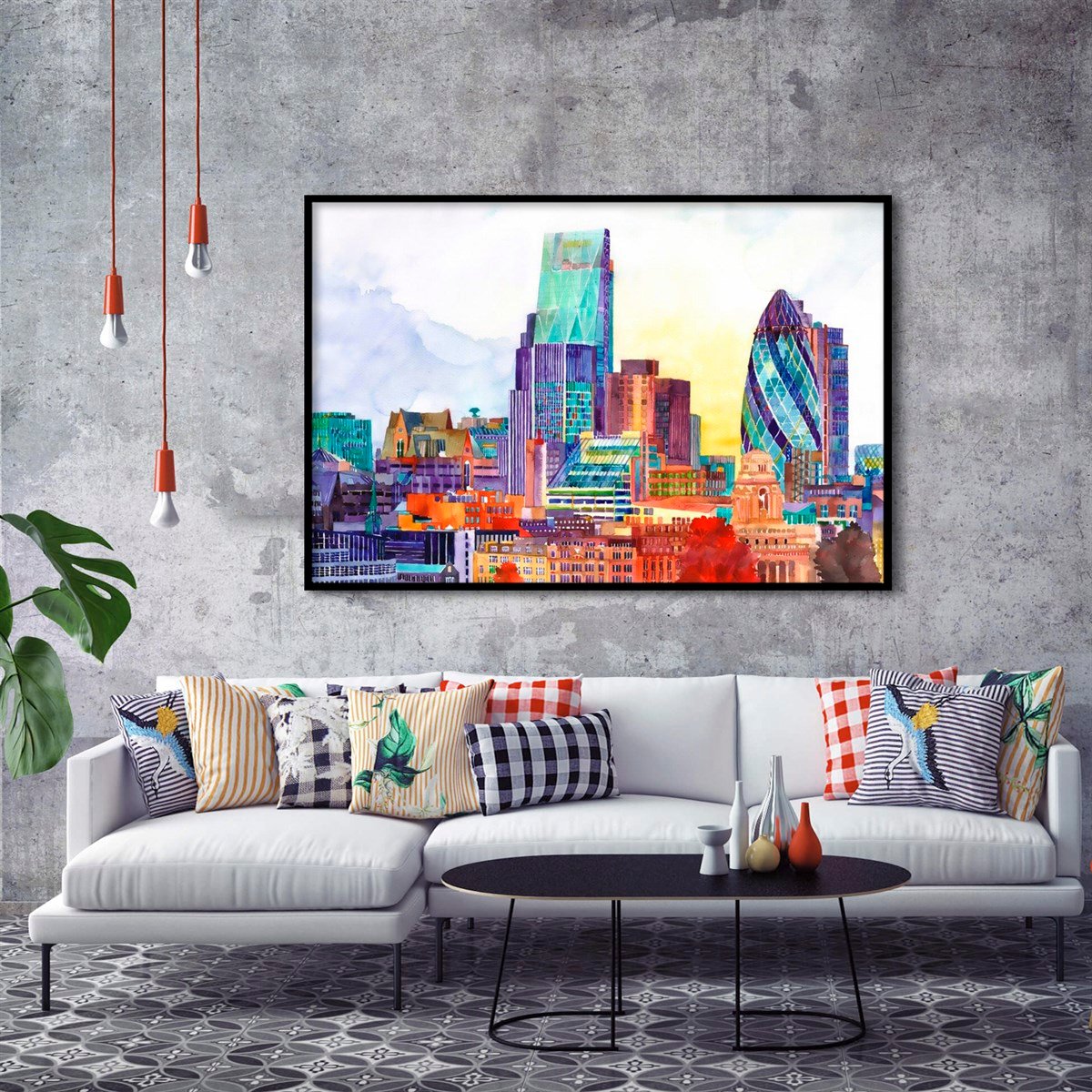 Swiss Re Tower - Yağlı Boya Dokulu Tablo