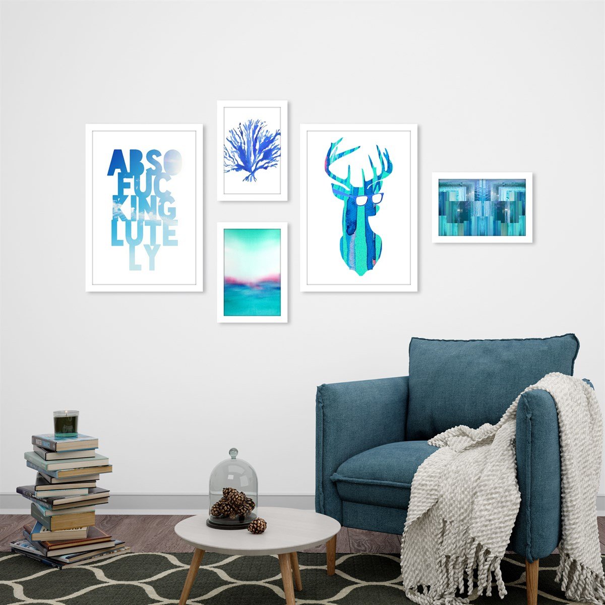 Turquoise Çerçeveli Poster SetiPosterlerTablolife.com