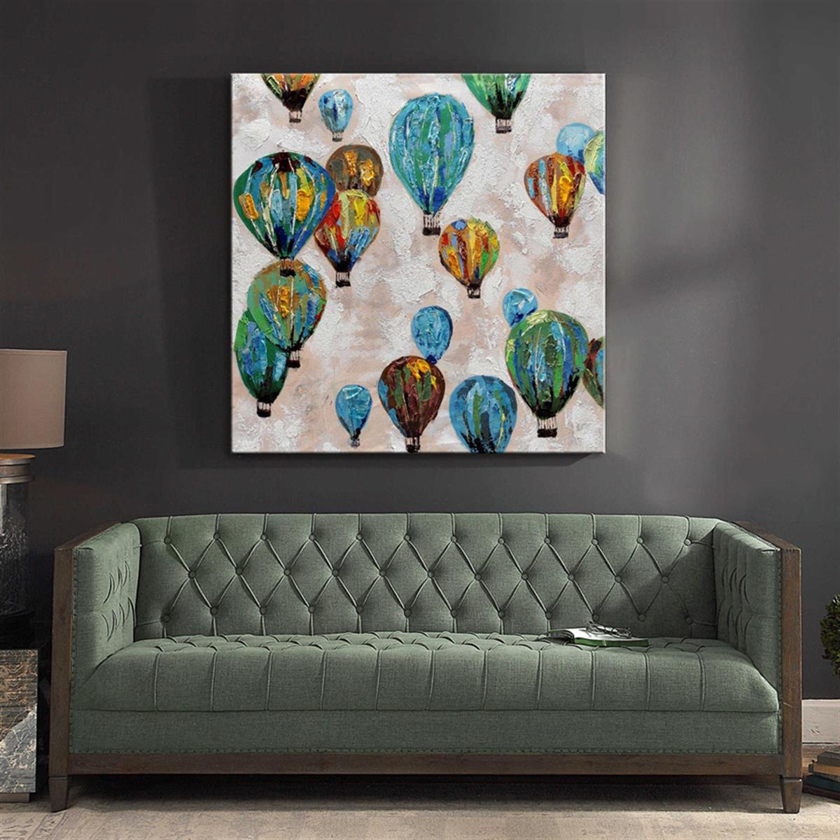 Uçan Balonlar - Yağlı Boya Dokulu TabloYağlı Boya Dokulu Araç TablolarıTablolife.com