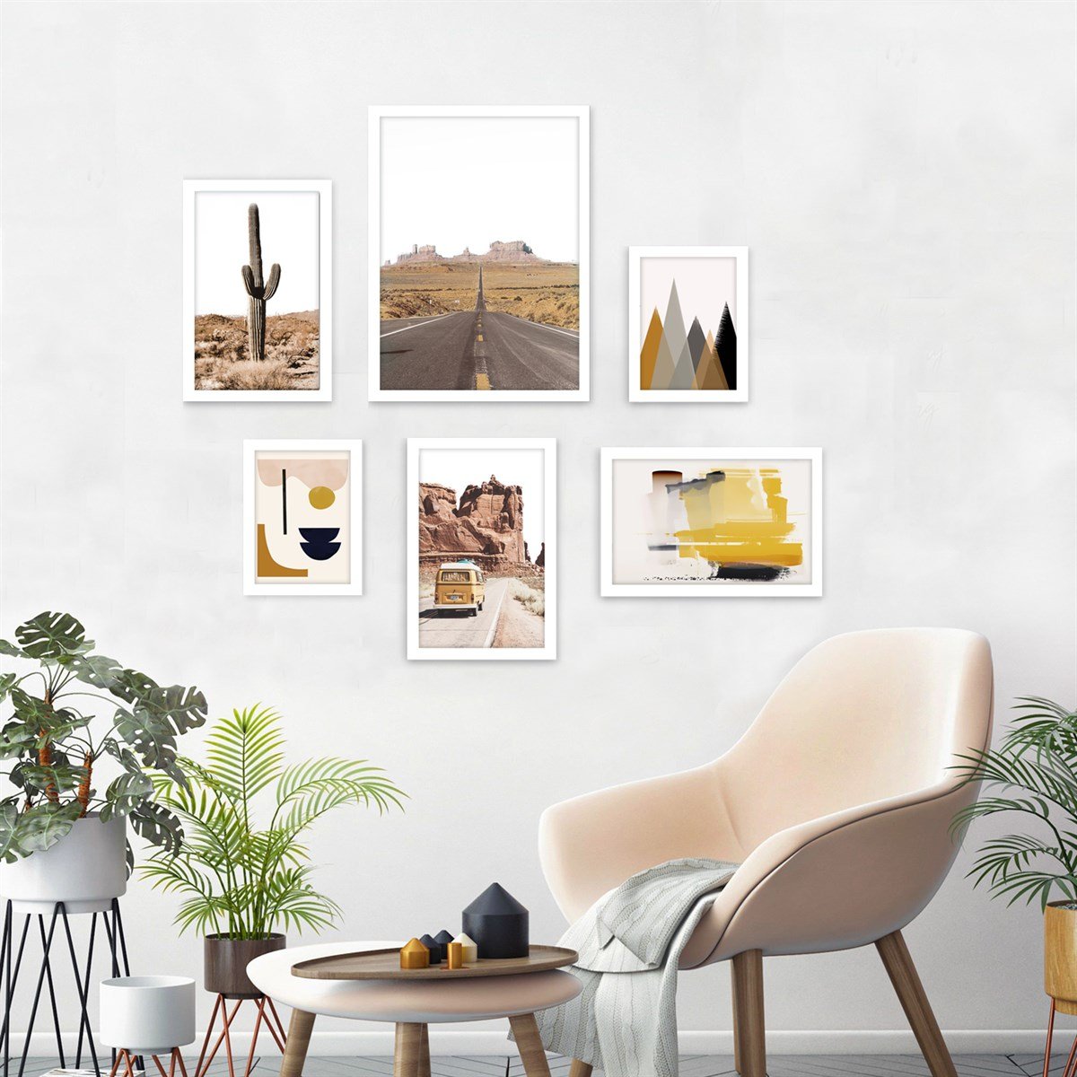 Yellow Road Çerçeveli Poster SetiPosterlerTablolife.com