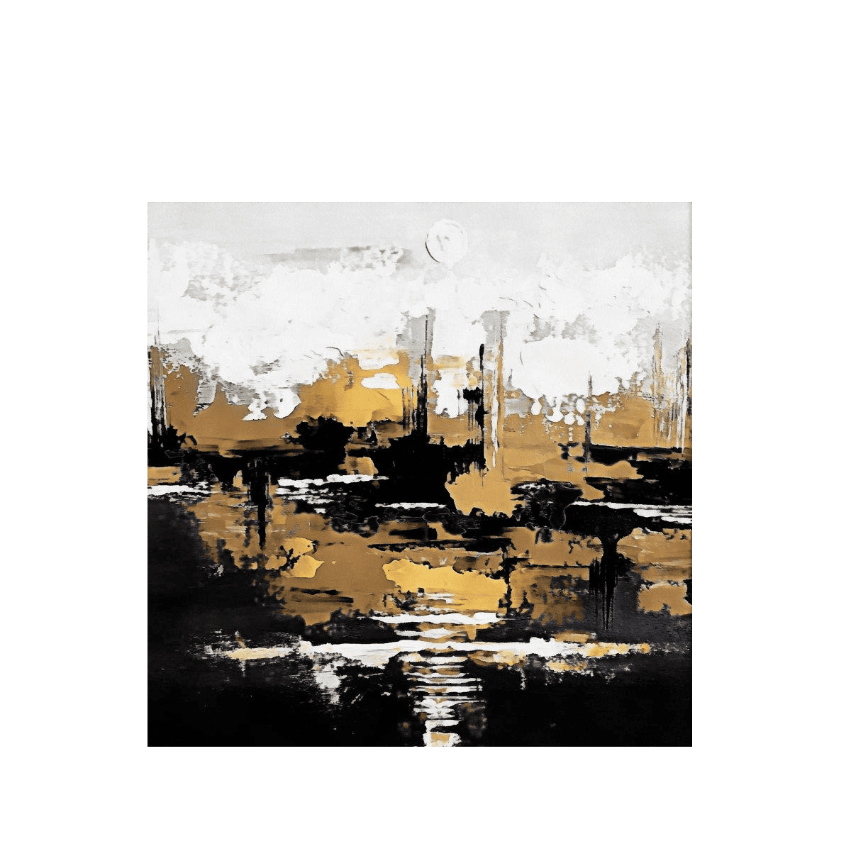 Abstract Black City Yağlı Boya Dokulu TabloYağlı Boya Dokulu Soyut TablolarTablolife
