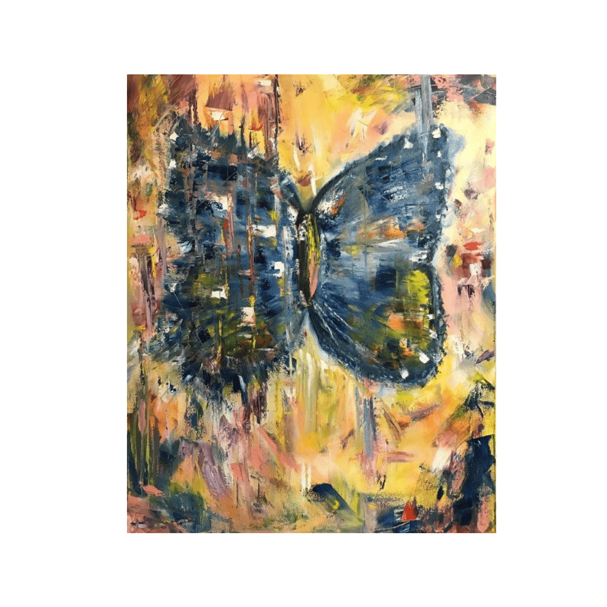 Abstract Butterfly Yağlı Boya Dokulu TabloYağlı Boya Dokulu Hayvan TablolarıTablolife
