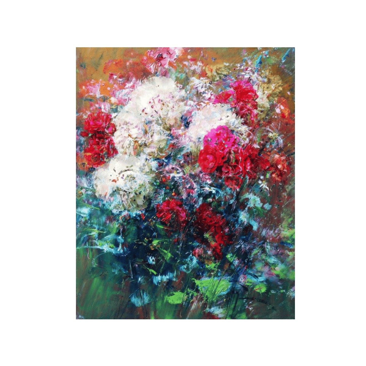 Abstract Carnations Yağlı Boya Dokulu TabloYağlı Boya Dokulu Çiçek TablolarıTablolife