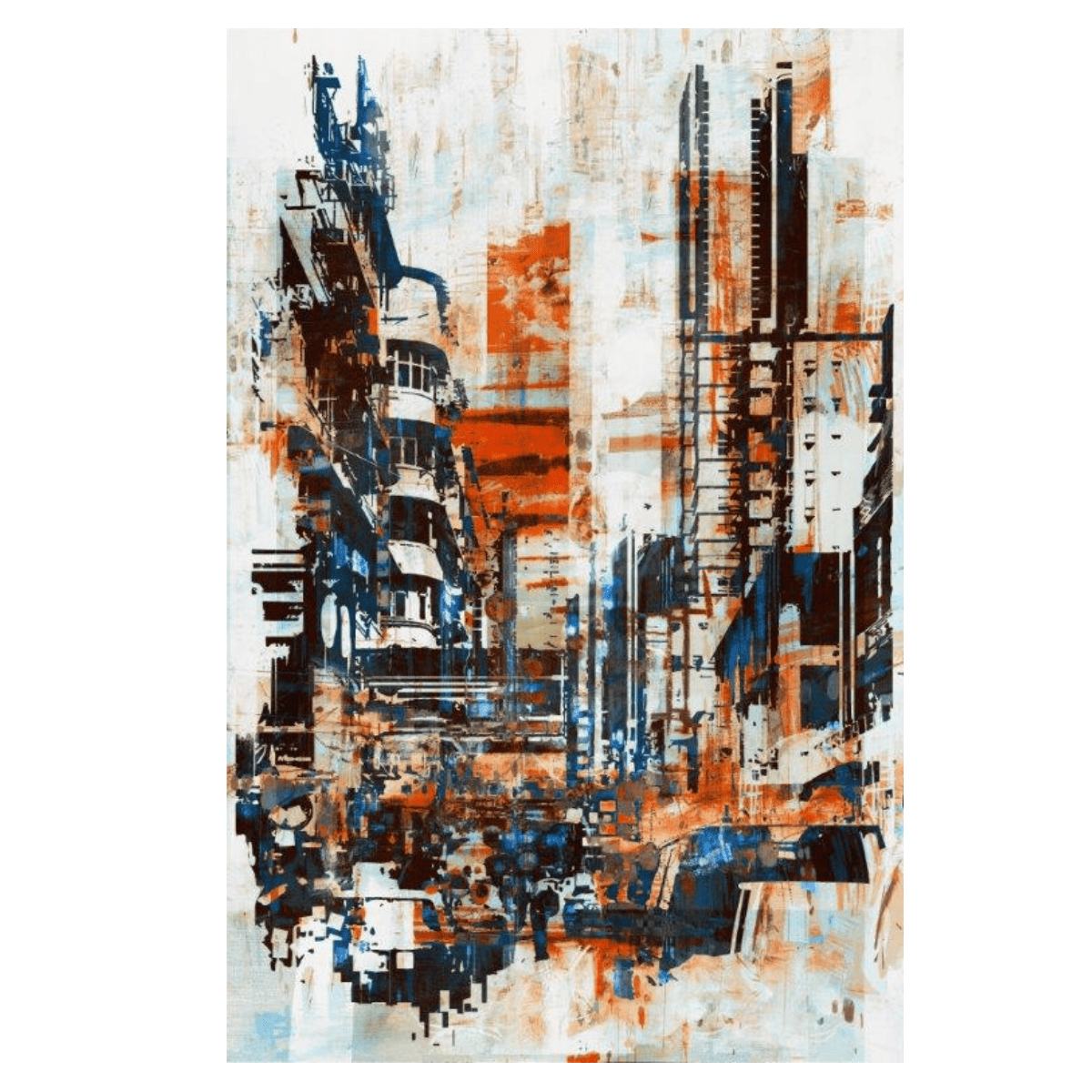 Abstract City Chaos Yağlı Boya Dokulu TabloYağlı Boya Dokulu Soyut TablolarTablolife