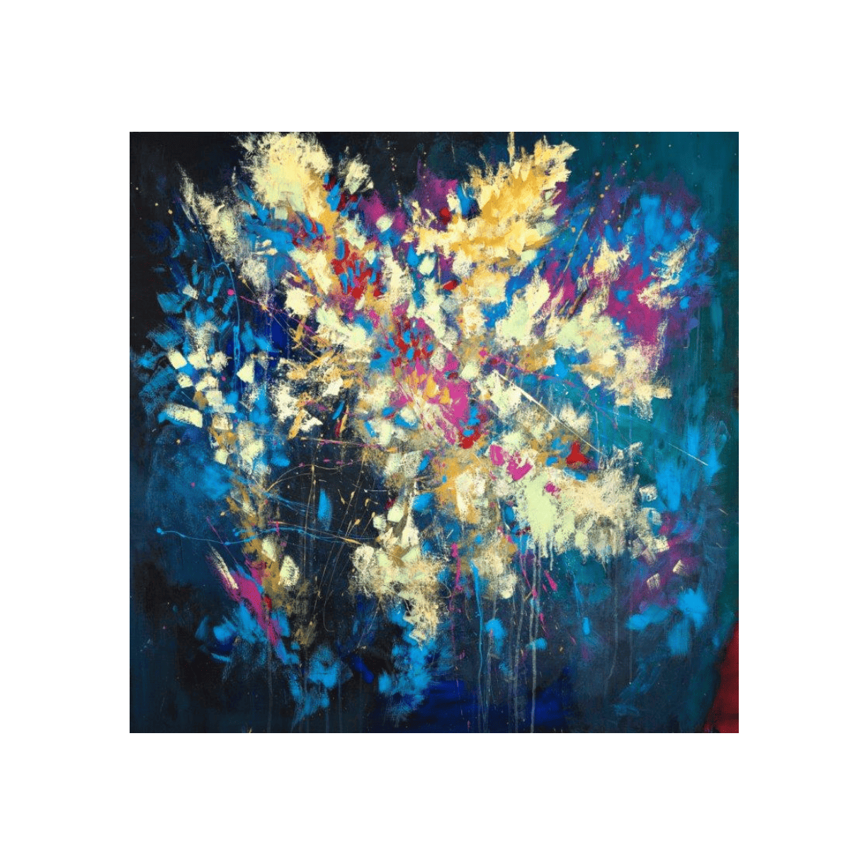 Abstract Fireworks Yağlı Boya Dokulu TabloYağlı Boya Dokulu Soyut TablolarTablolife