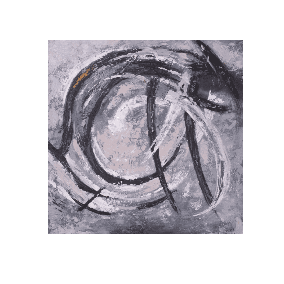 Abstract Gray Hole Yağlı Boya Dokulu TabloYağlı Boya Dokulu Soyut TablolarTablolife