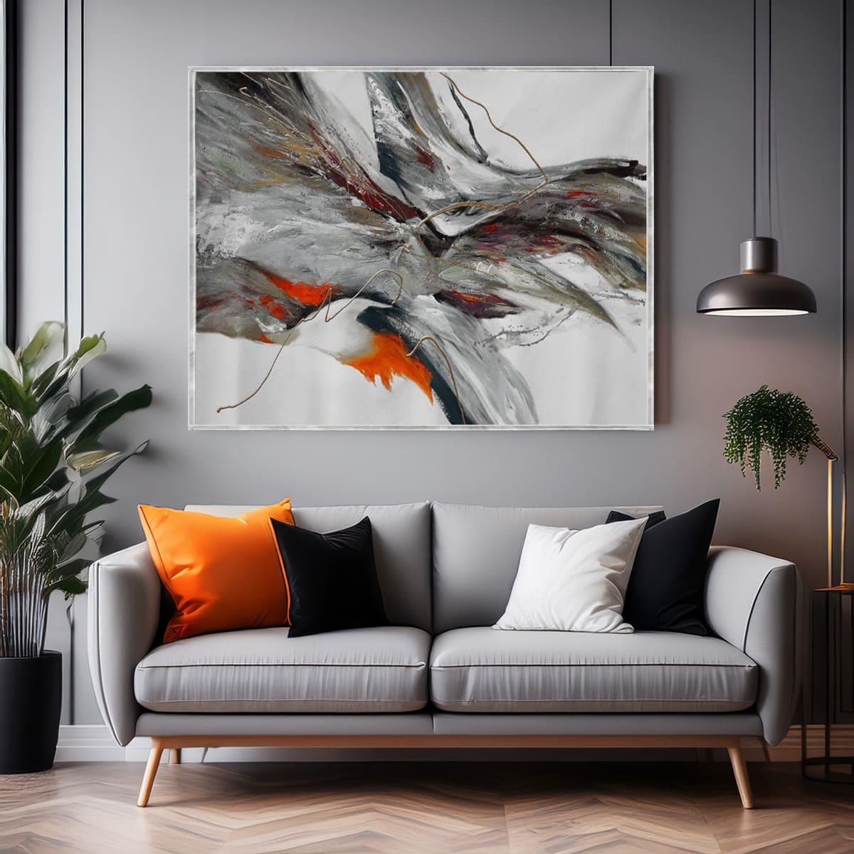 Abstract Gray Shake Yağlı Boya Dokulu TabloYağlı Boya Dokulu Soyut TablolarTablolife