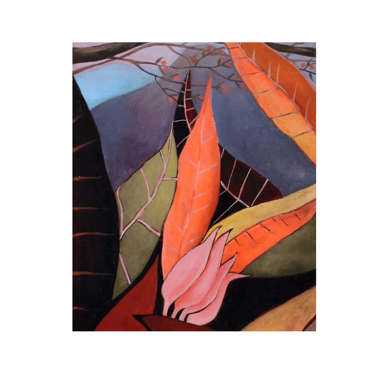 Abstract Leaves Yağlı Boya Dokulu TabloYağlı Boya Dokulu Soyut TablolarTablolife