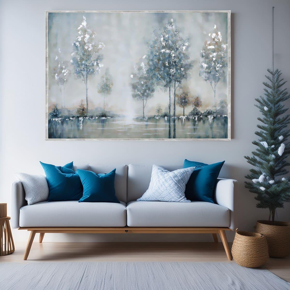 Abstract Winter Yağlı Boya Dokulu TabloYağlı Boya Dokulu Soyut TablolarTablolife