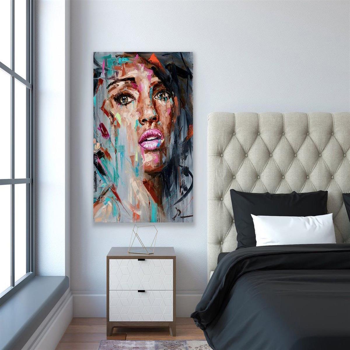 Abstract Women Yağlı Boya Dokulu TabloYağlı Boya Dokulu Kadın Temalı TablolarTablolife.com
