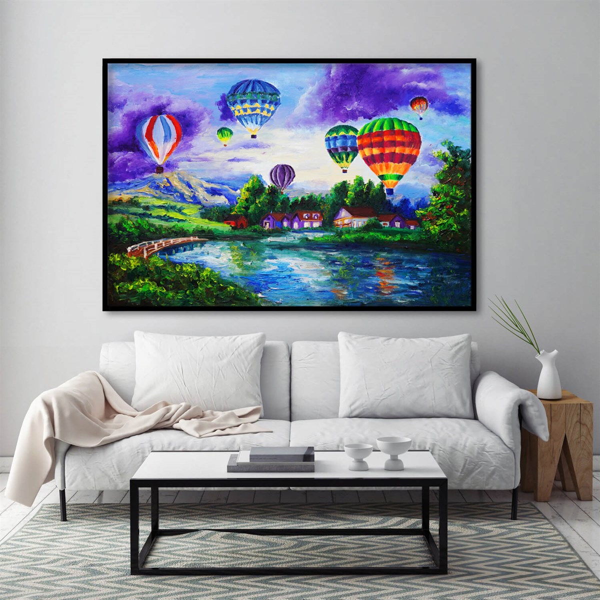 Air Ballons - Yağlı Boya Dokulu TabloYağlı Boya Dokulu Soyut TablolarTablolife.com