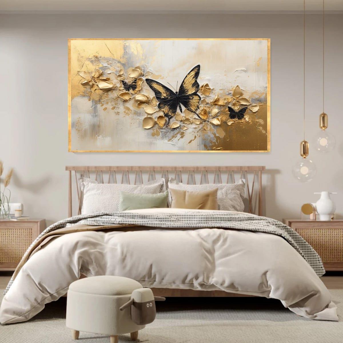 Altın Kelebek 3D Yoğun Yağlı Boya Tablo3D Yoğun Yağlı Boya TablolarTablolife