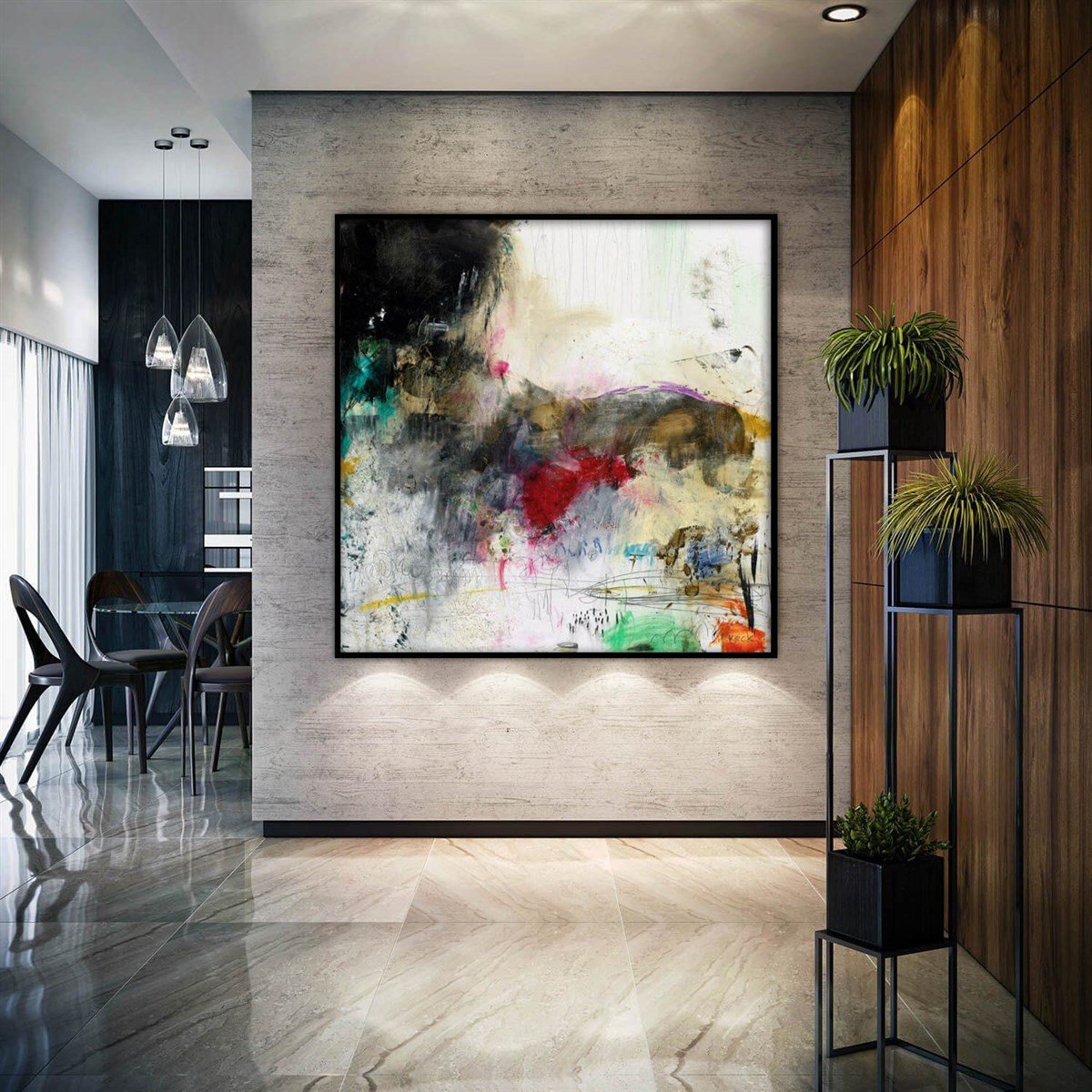 Behind The Dark - Yağlı Boya Dokulu TabloYağlı Boya Dokulu Soyut TablolarTablolife.com