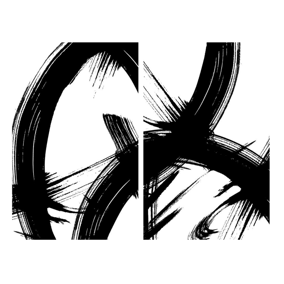 Black White İkili Set Yağlı Boya Dokulu TabloYağlı Boya Dokulu Soyut TablolarTablolife