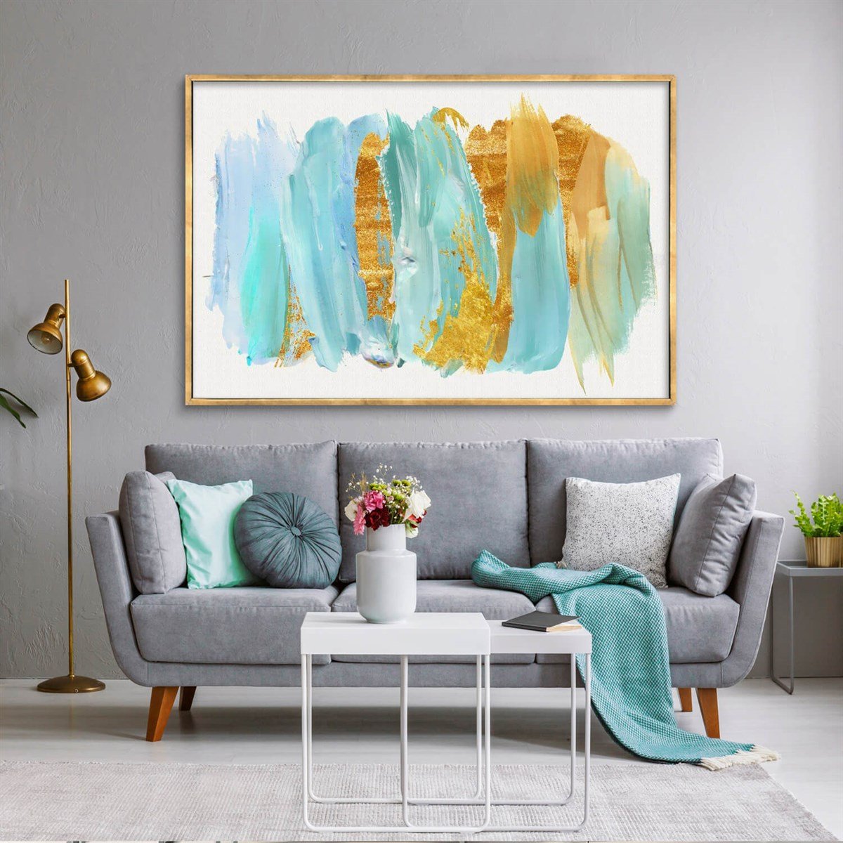 Blue Storm - Yağlı Boya Dokulu TabloYağlı Boya Dokulu Soyut TablolarTablolife.com