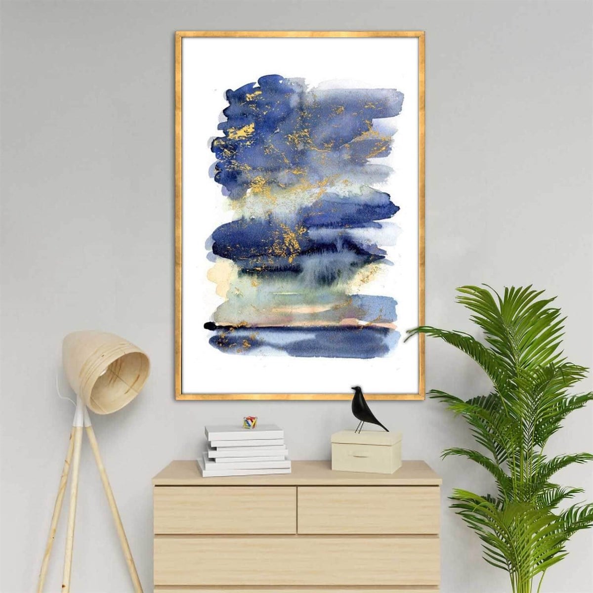 Blue Wave - Yağlı Boya Dokulu TabloYağlı Boya Dokulu Soyut TablolarTablolife.com
