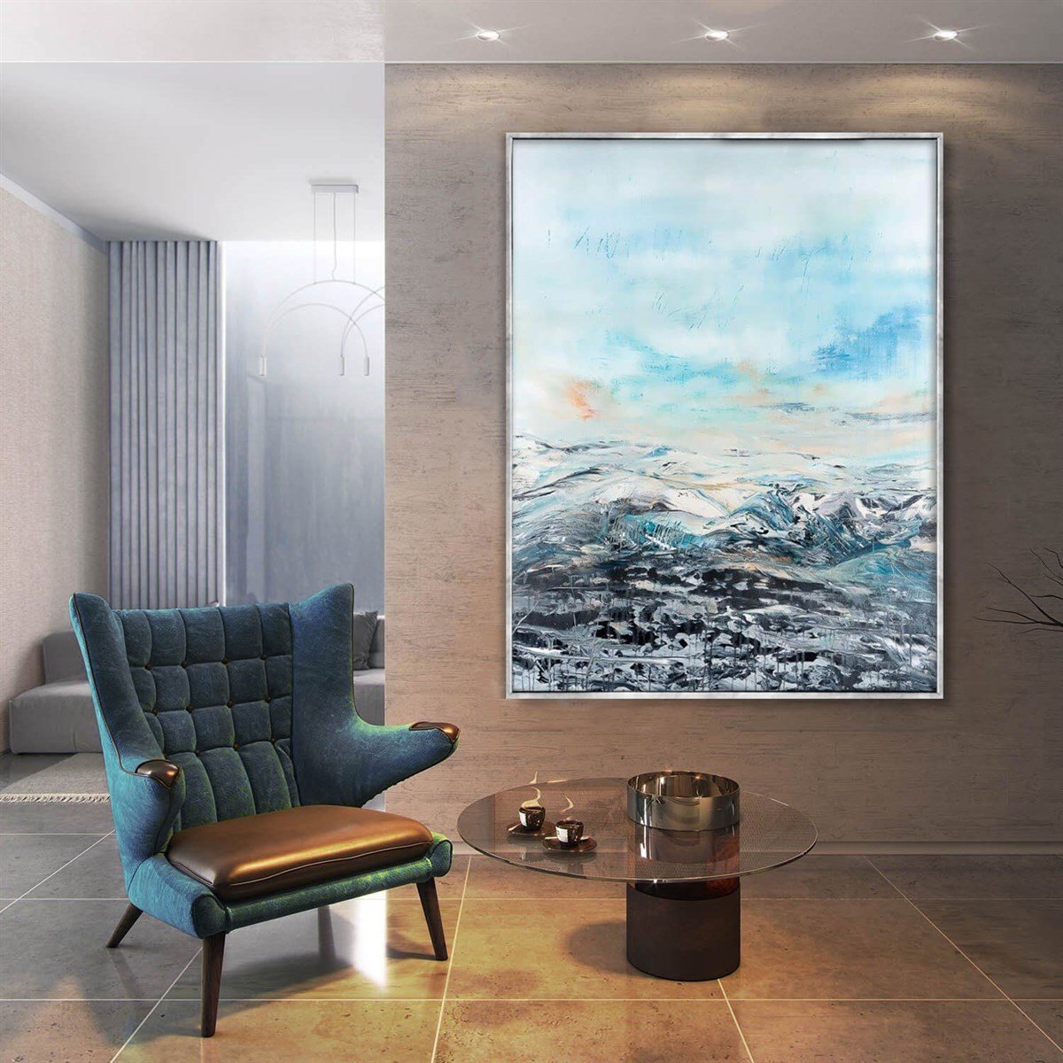 Buzul - Yağlı Boya Dokulu TabloYağlı Boya Dokulu Soyut TablolarTablolife.com