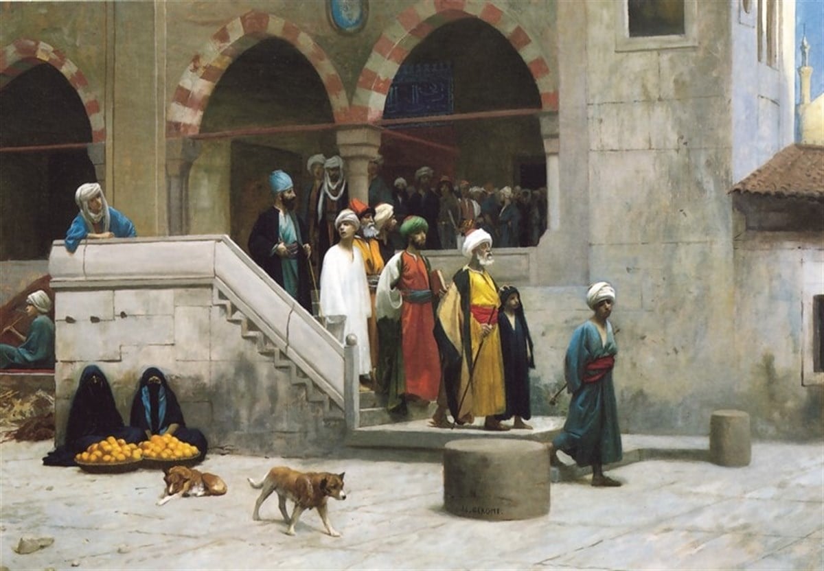 Cemaat Camiden Çıkıyor - Kanvas Tablo