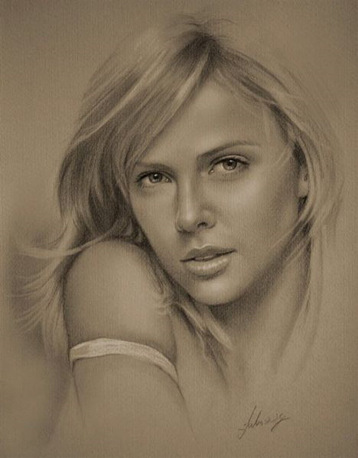 Charlize Theron - Kanvas Tablo