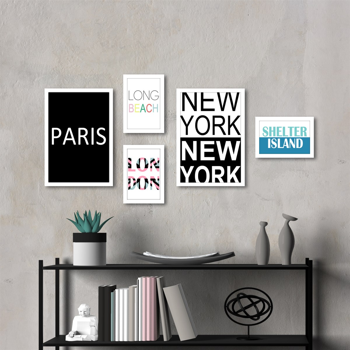 City Çerçeveli Poster SetiPosterlerTablolife.com