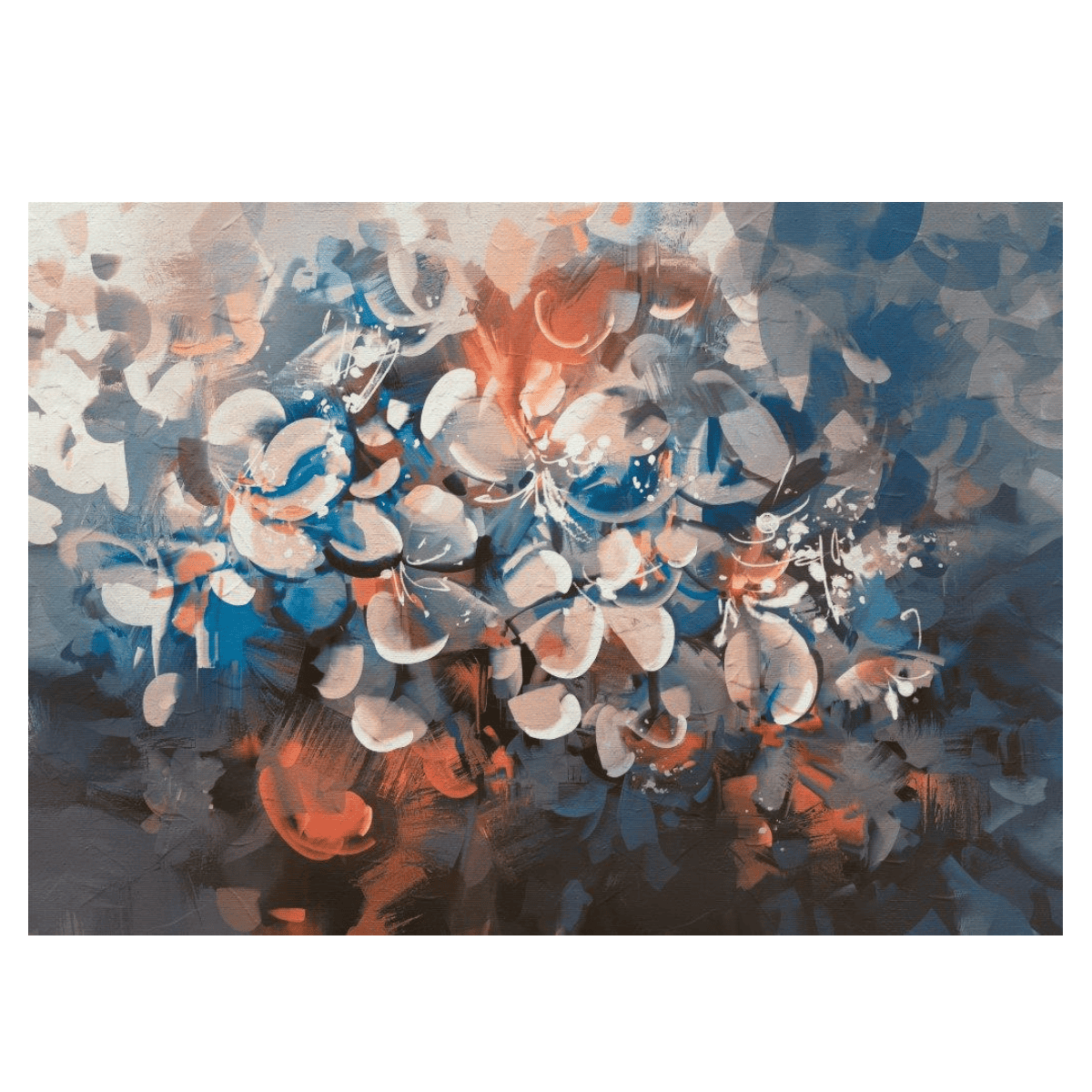 Complex Flowers Yağlı Boya Dokulu TabloYağlı Boya Dokulu Çiçek TablolarıTablolife