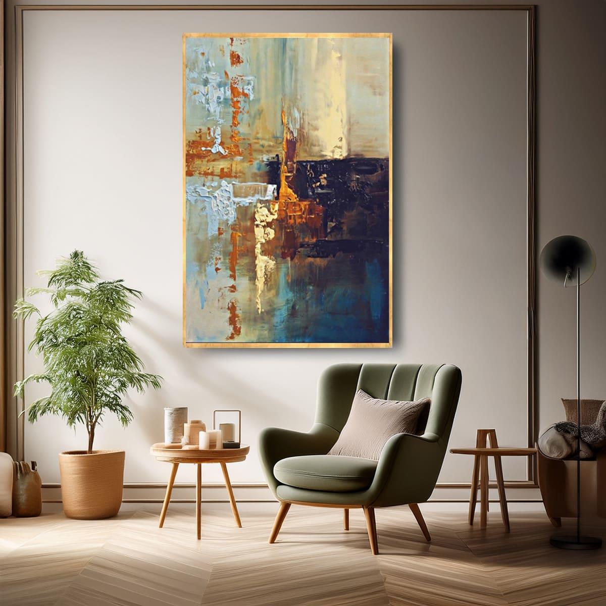 Dark Corner Yağlı Boya Dokulu TabloYağlı Boya Dokulu Soyut TablolarTablolife