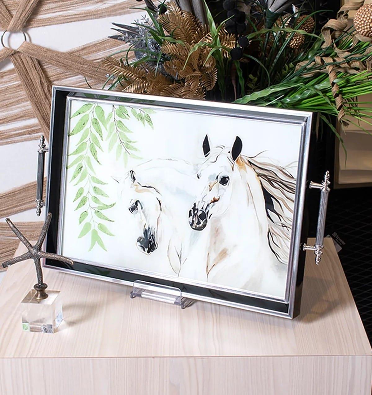 Dekoratif Lux Sunum Çay Söz Nişan Tepsisi