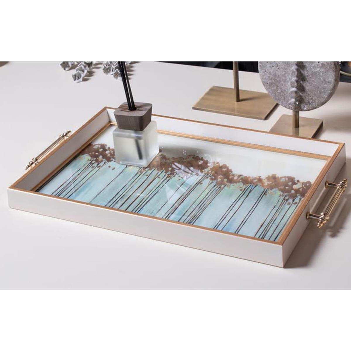 Dekoratif Sunum Tepsisi Gold KulpluTepsilerTablolife.com