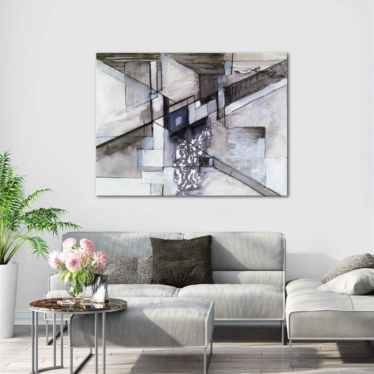 Derin Çizgiler Kanvas TabloKanvas Soyut TablolarTablolife.com