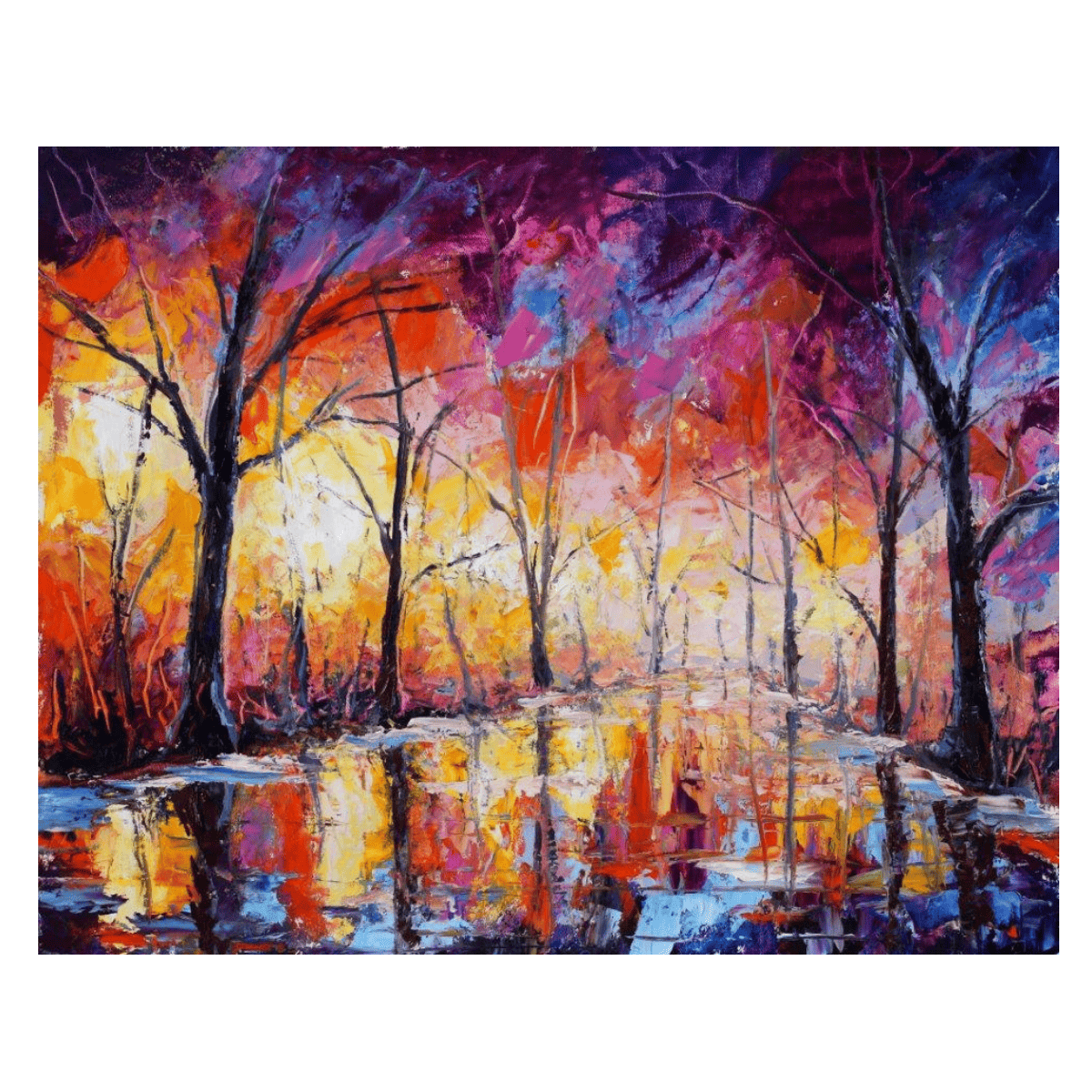 Dream Forest Yağlı Boya Dokulu TabloYağlı Boya Dokulu Manzara TablolarıTablolife