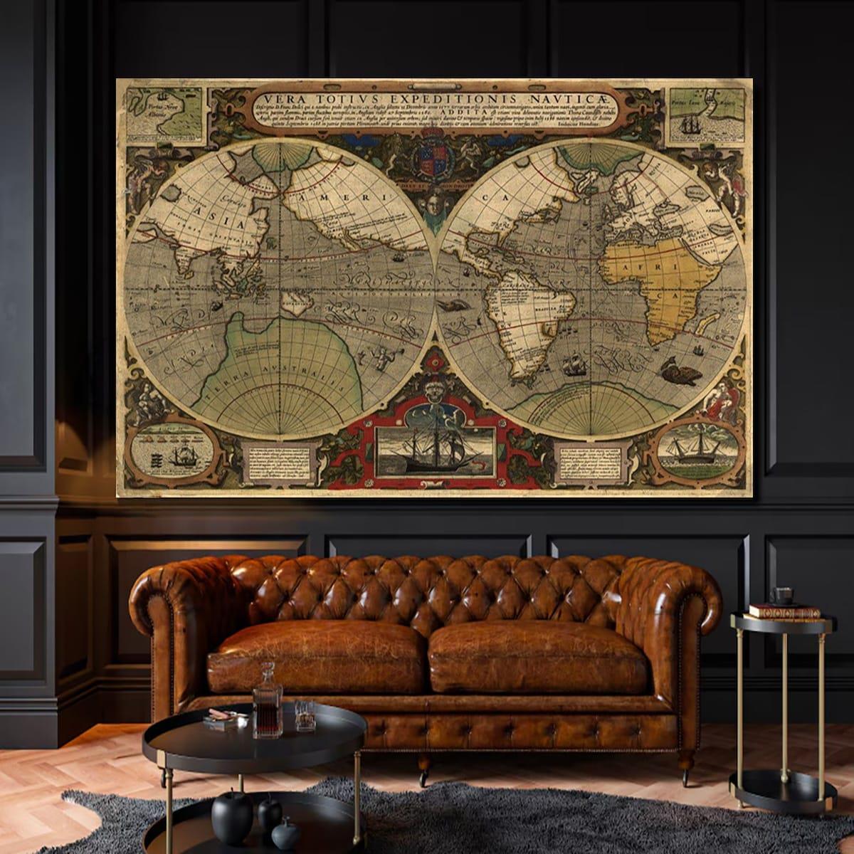 Dünya Haritası Kanvas TabloDünya Haritası TablolarıTablolife.com