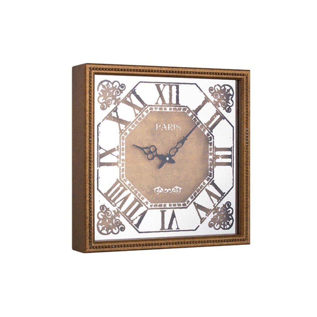 Duvar Saati Kare Altın Çarksız 4