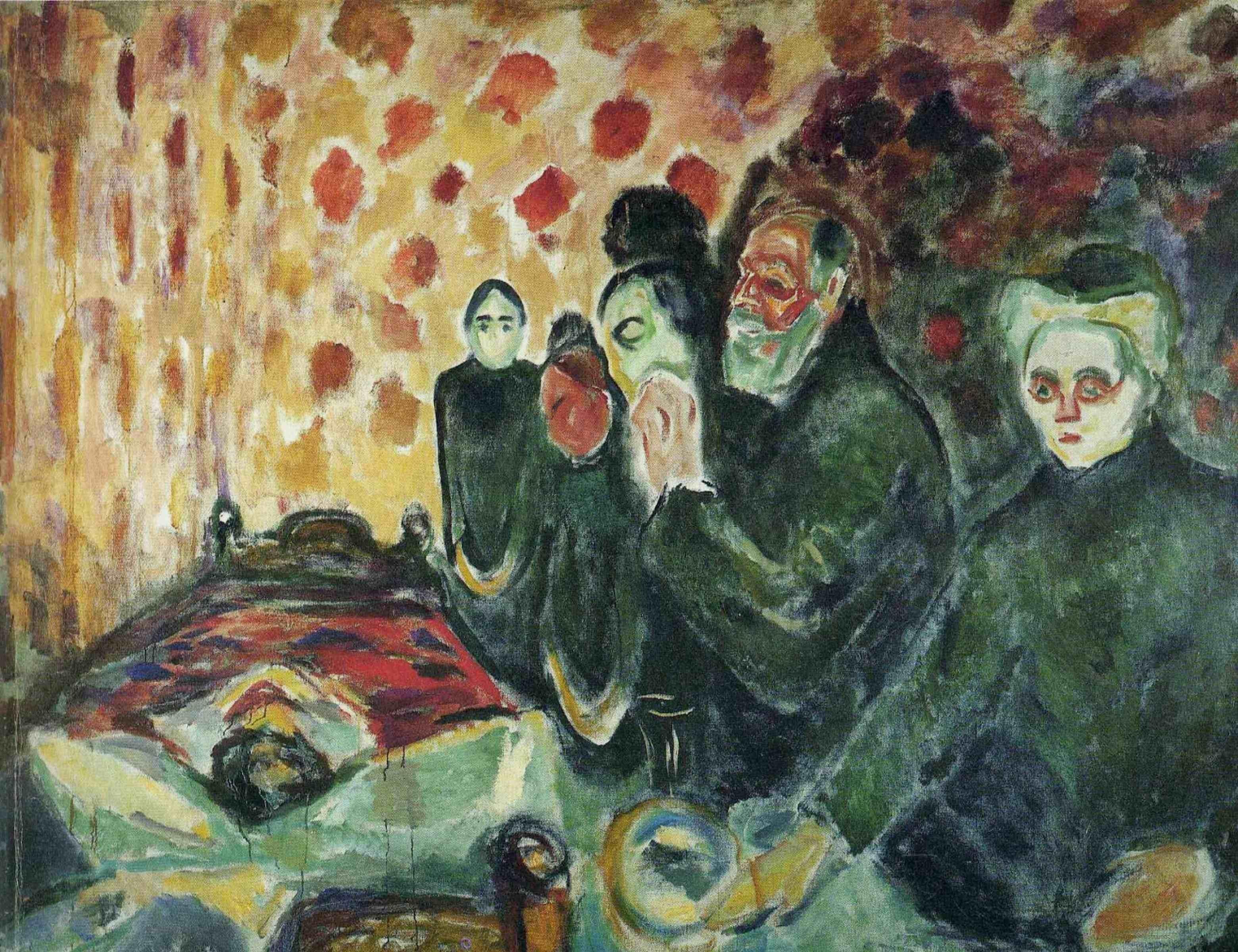 Edvard Munch Near the Bed of Death Kanvas TabloÜnlü Ressamların TablolarıTablolife