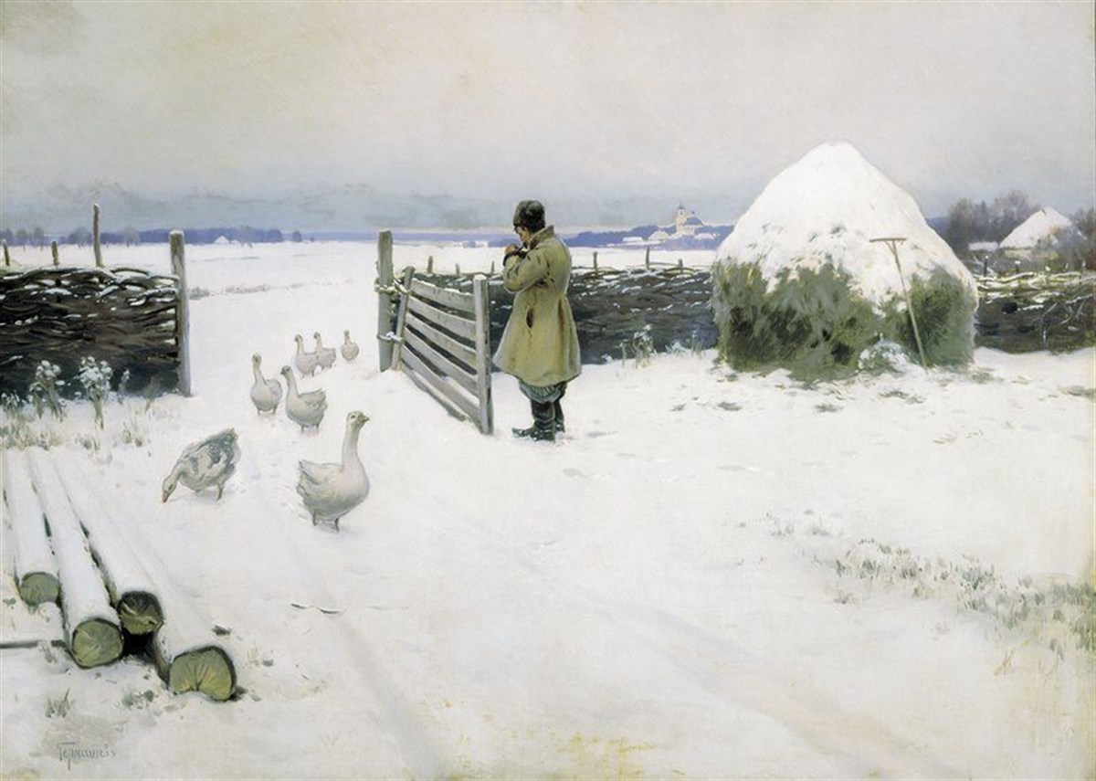 Eve Dönen Kazlar - Kanvas Tablo