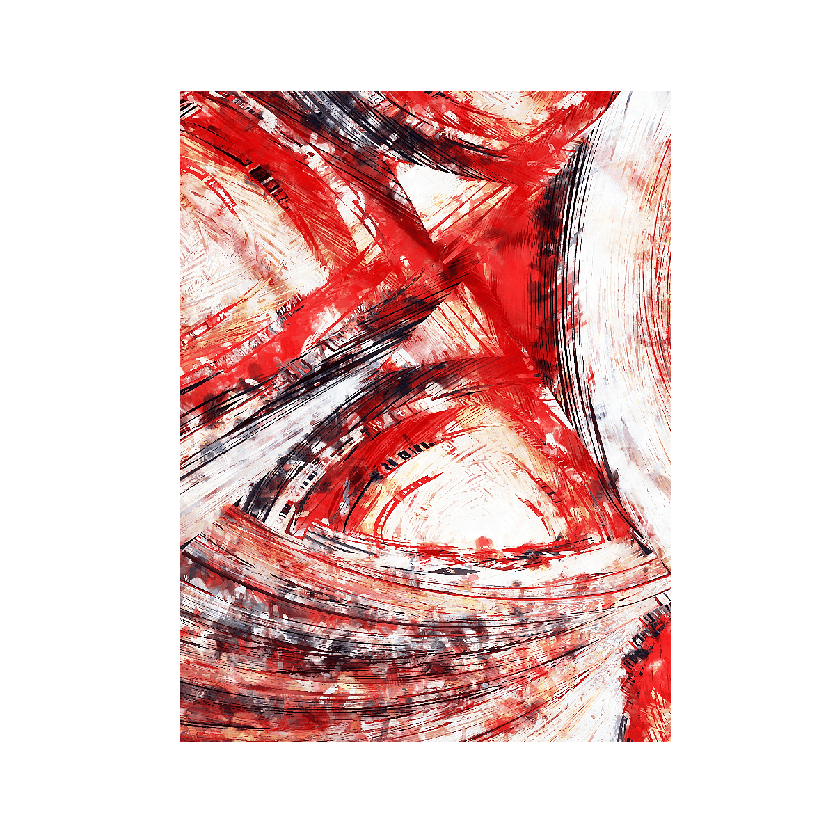 Flying Red Yağlı Boya Dokulu TabloYağlı Boya Dokulu Soyut TablolarTablolife