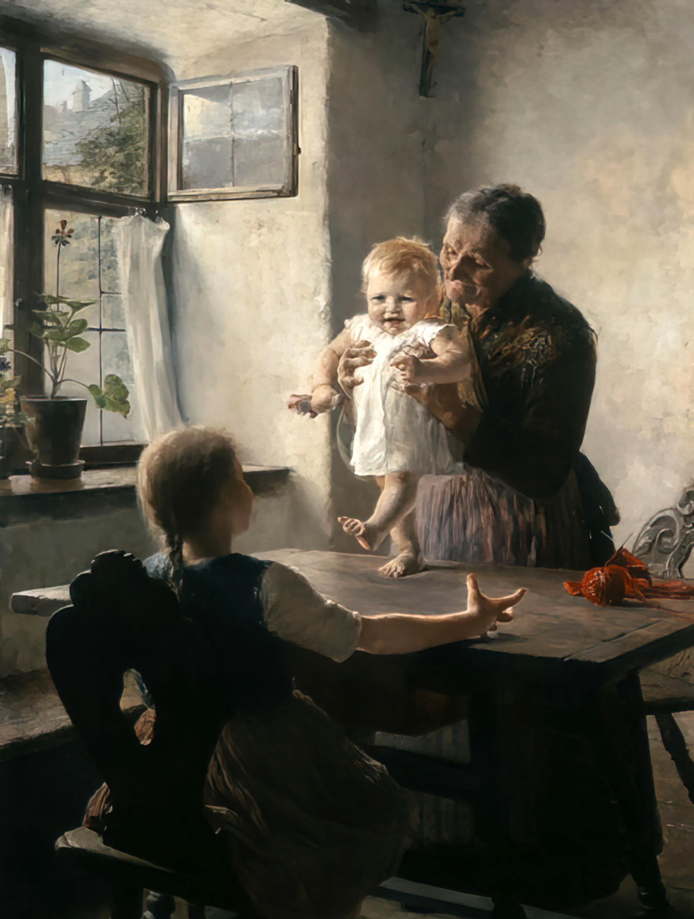 Georgios Jakobides First Steps Kanvas TabloÜnlü Ressamların TablolarıTablolife