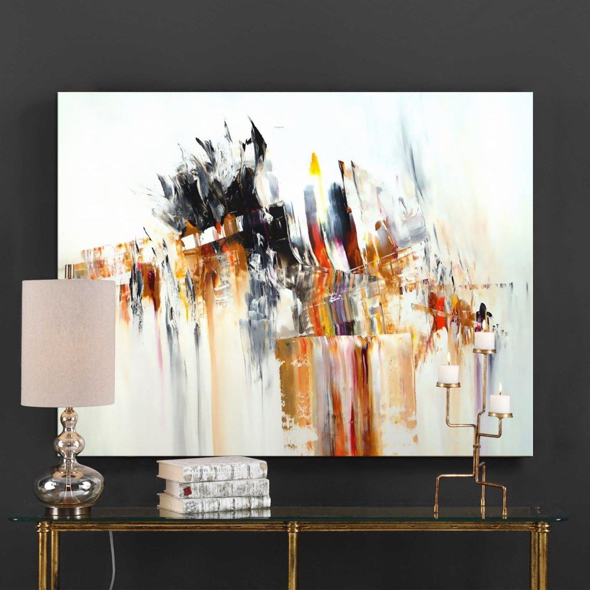 Gerçeküstü - Yağlı Boya Dokulu Tablo