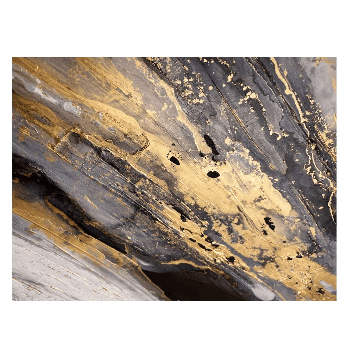 Gold Splashes Yağlı Boya Dokulu TabloYağlı Boya Dokulu Soyut TablolarTablolife