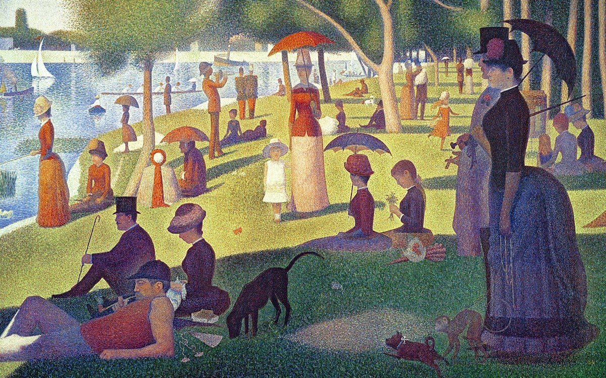 Grande Jatte Adası'nda Bir Pazar Öğleden Sonrası - Kanvas Tablo
