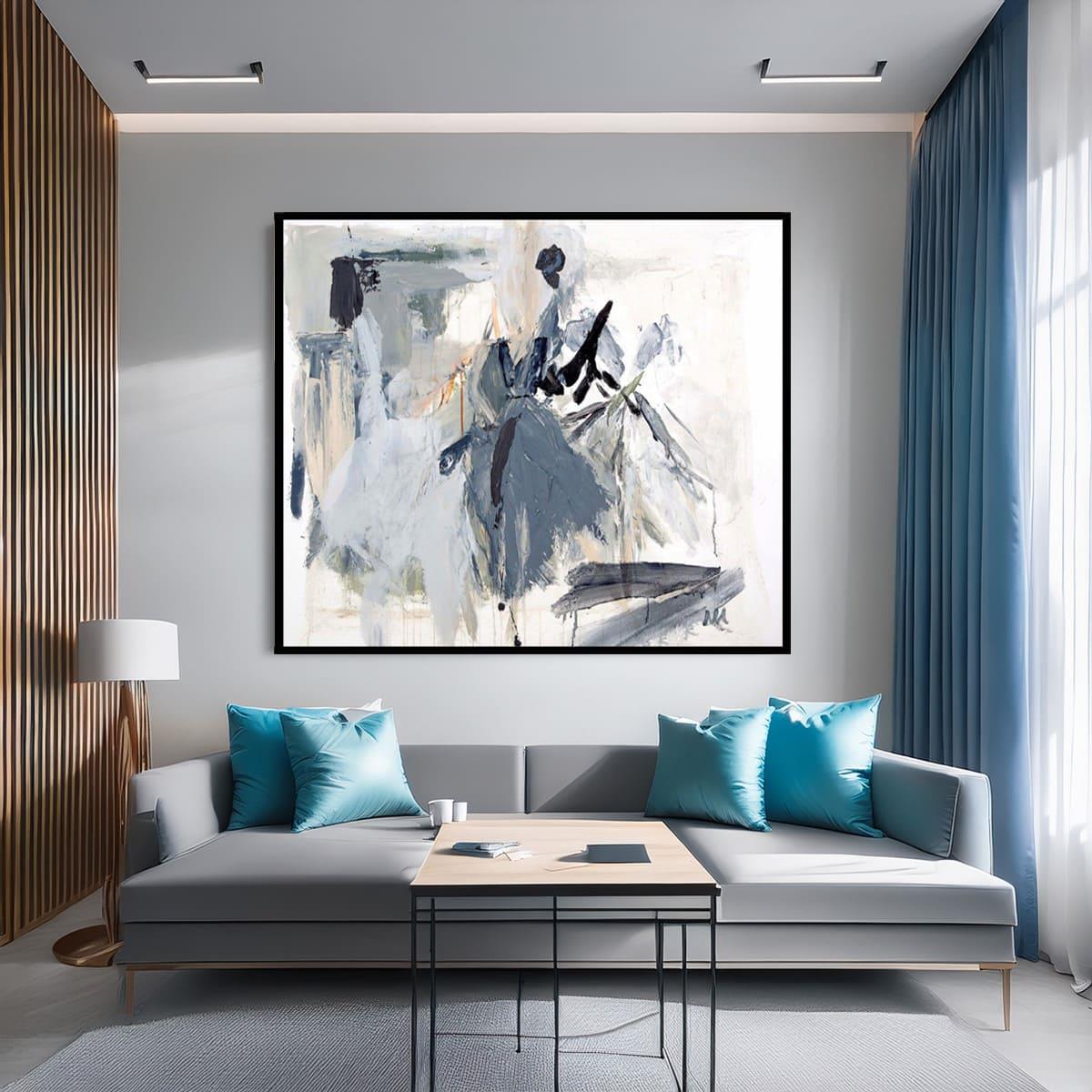 Gray Mess Yağlı Boya Dokulu TabloYağlı Boya Dokulu Soyut TablolarTablolife