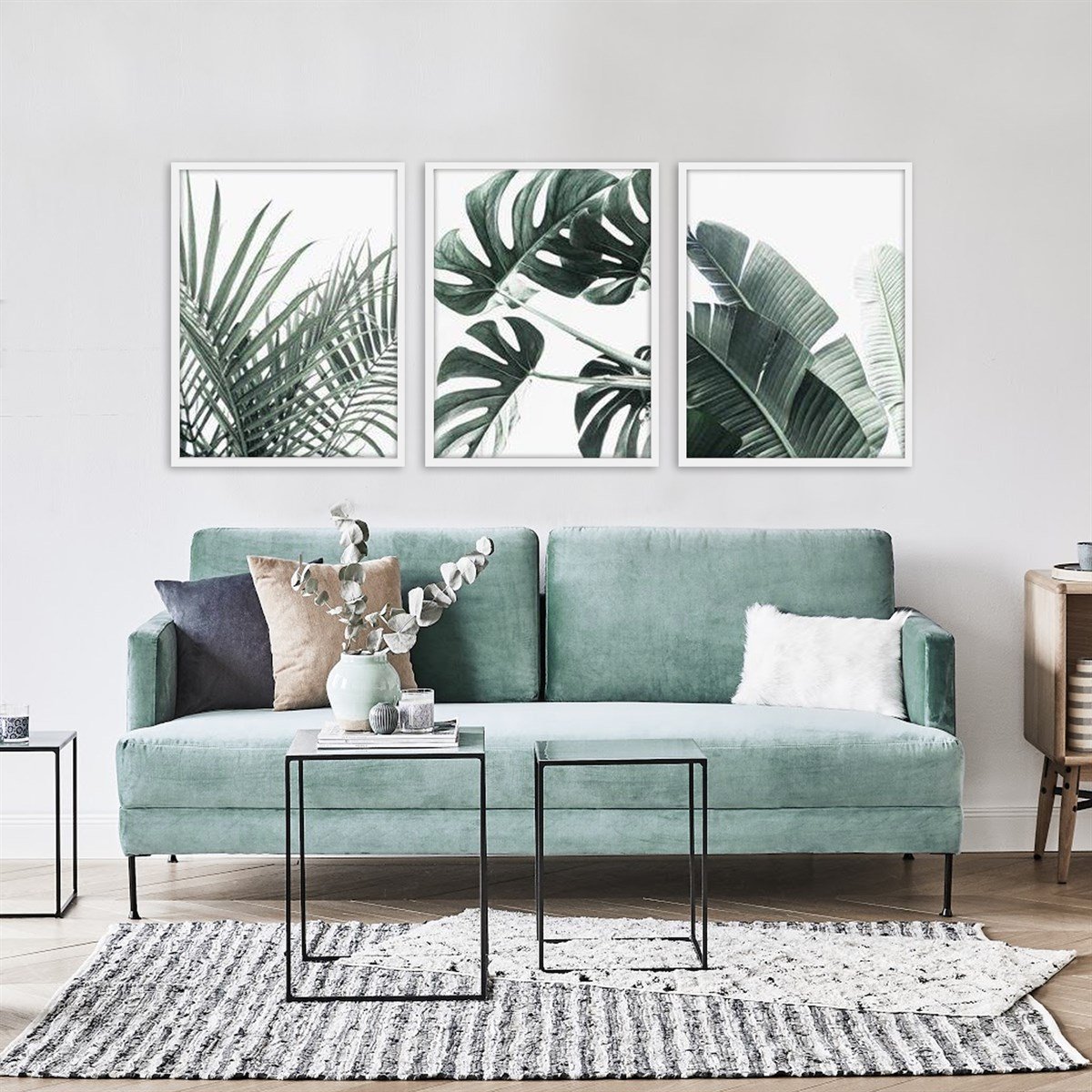 Green Leaf Çerçeveli Poster SetiPosterlerTablolife.com