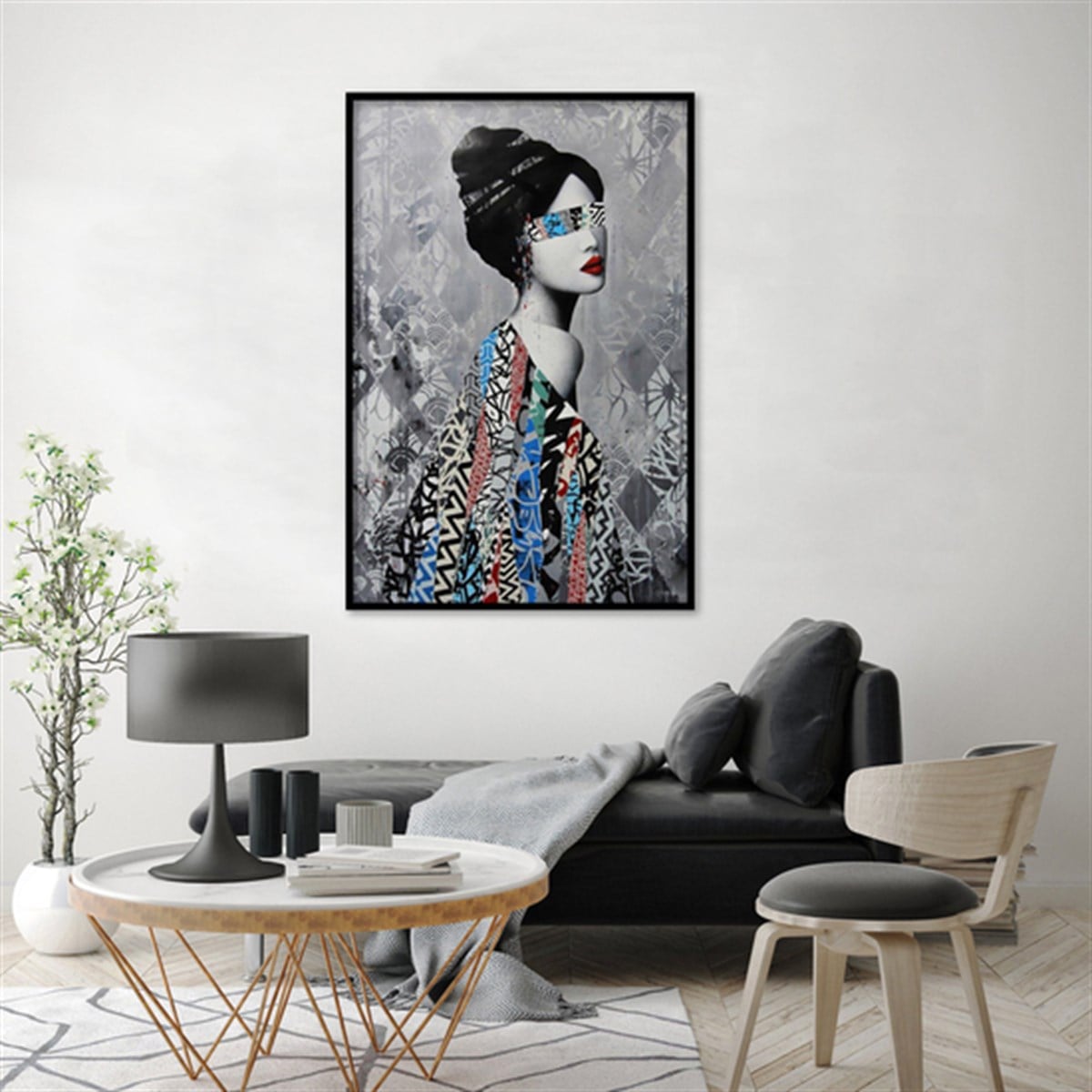 Grey Beauty - Yağlı Boya Dokulu Tablo