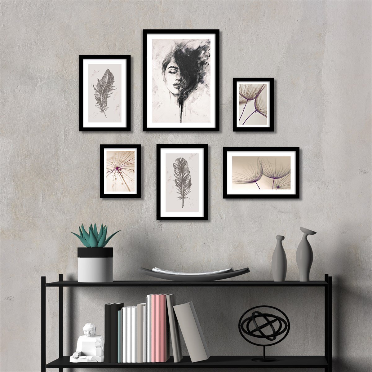 Grey Çerçeveli Poster SetiPosterlerTablolife.com